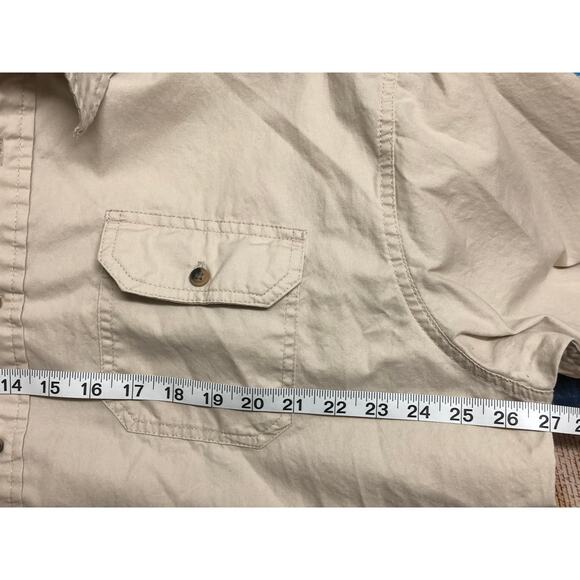 Wrangler Authentics Beige Tan Khaki Mens Short Sleeve Shirt Size XL - Picture 4 of 5